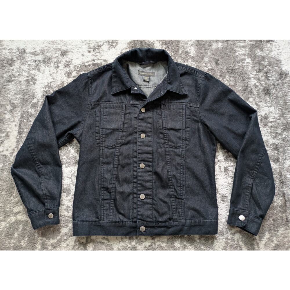 Vintage Y2K Banana Republic Denim Trucker Jacket, Dark Wash - Small